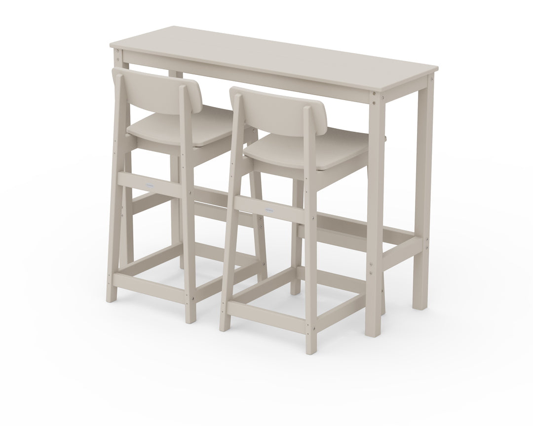 POLYWOOD® Modern Studio Urban Lowback Bar Chair 3-Piece Balcony Set