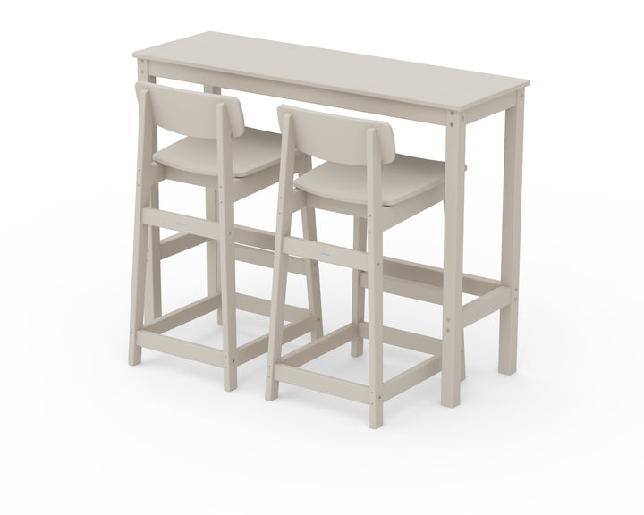 POLYWOOD® Modern Studio Urban Lowback Bar Chair 3-Piece Balcony Set