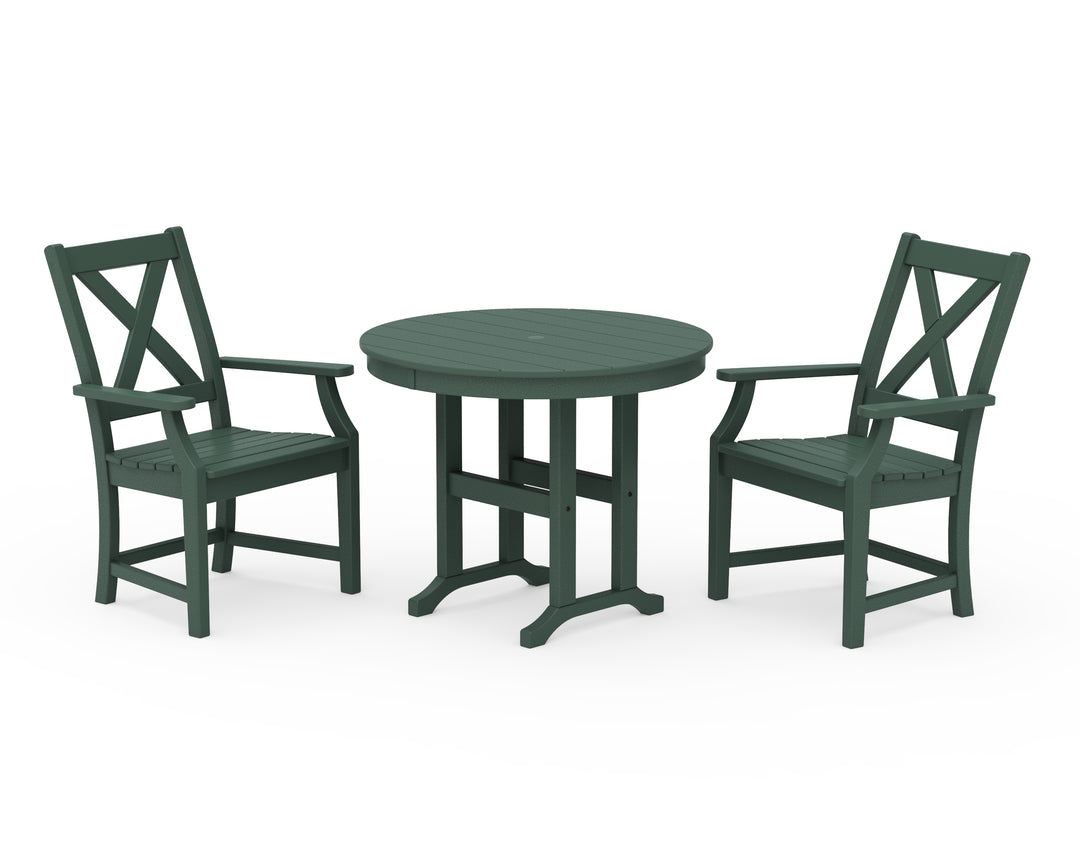 POLYWOOD® Braxton 3-Piece Round Dining Set