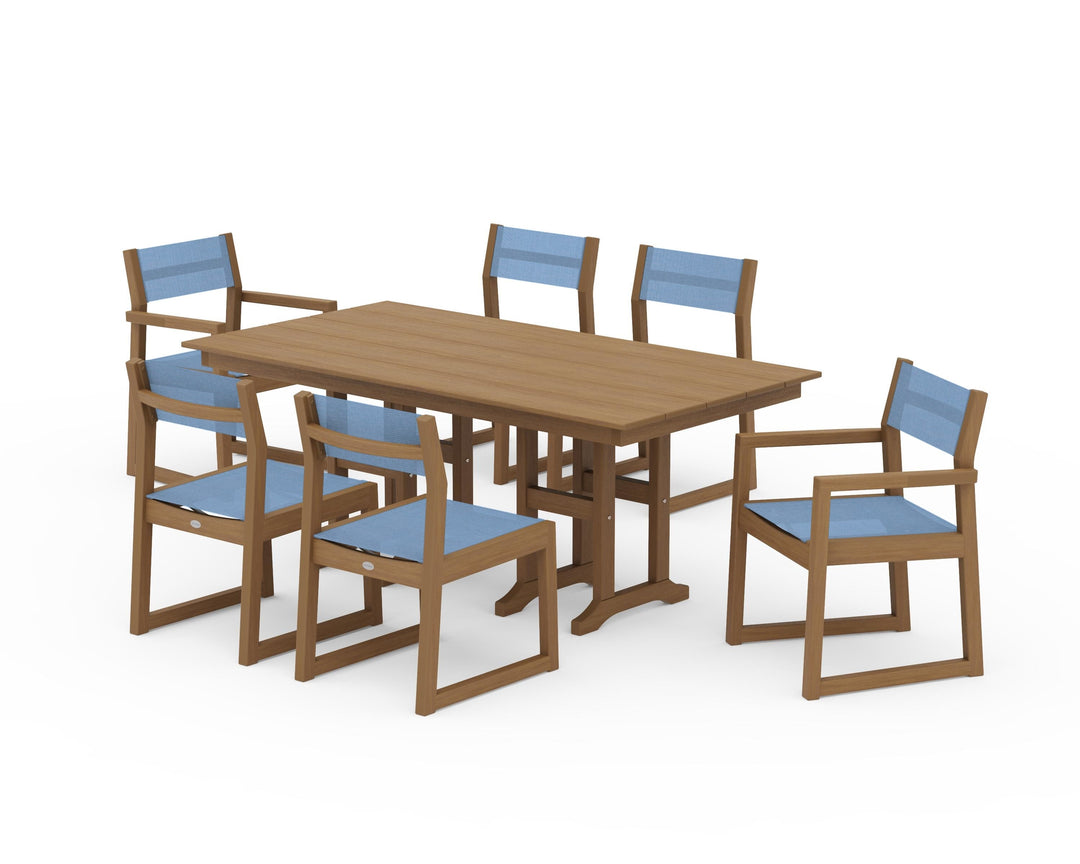 POLYWOOD® EDGE Sling 7-Piece Farmhouse Dining Set