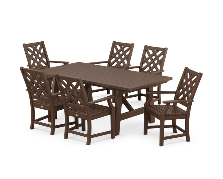 Country Living Wovendale Arm Chair 7-Piece Rustic Farmhouse Dining Set