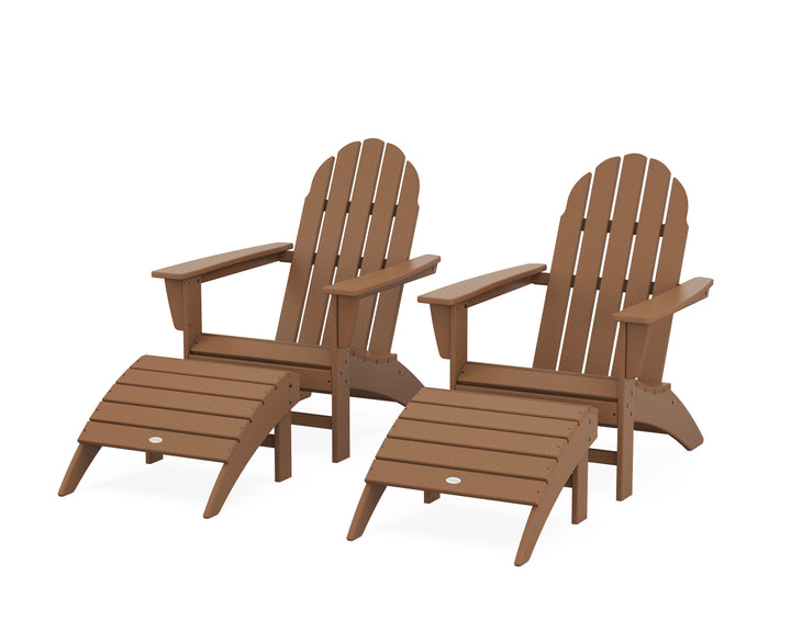 POLYWOOD® Vineyard Adirondack Chair 4-Piece Set with Ottomans