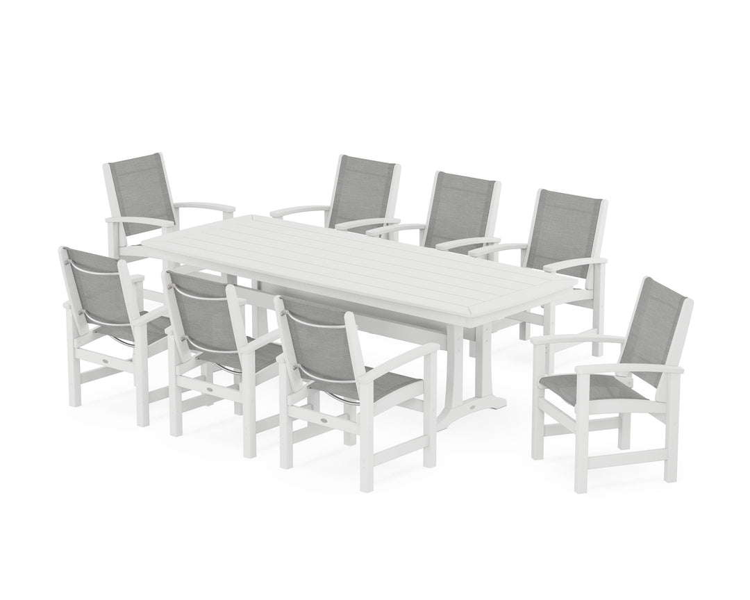 POLYWOOD® Coastal 9-Piece Dining Set with Trestle Legs