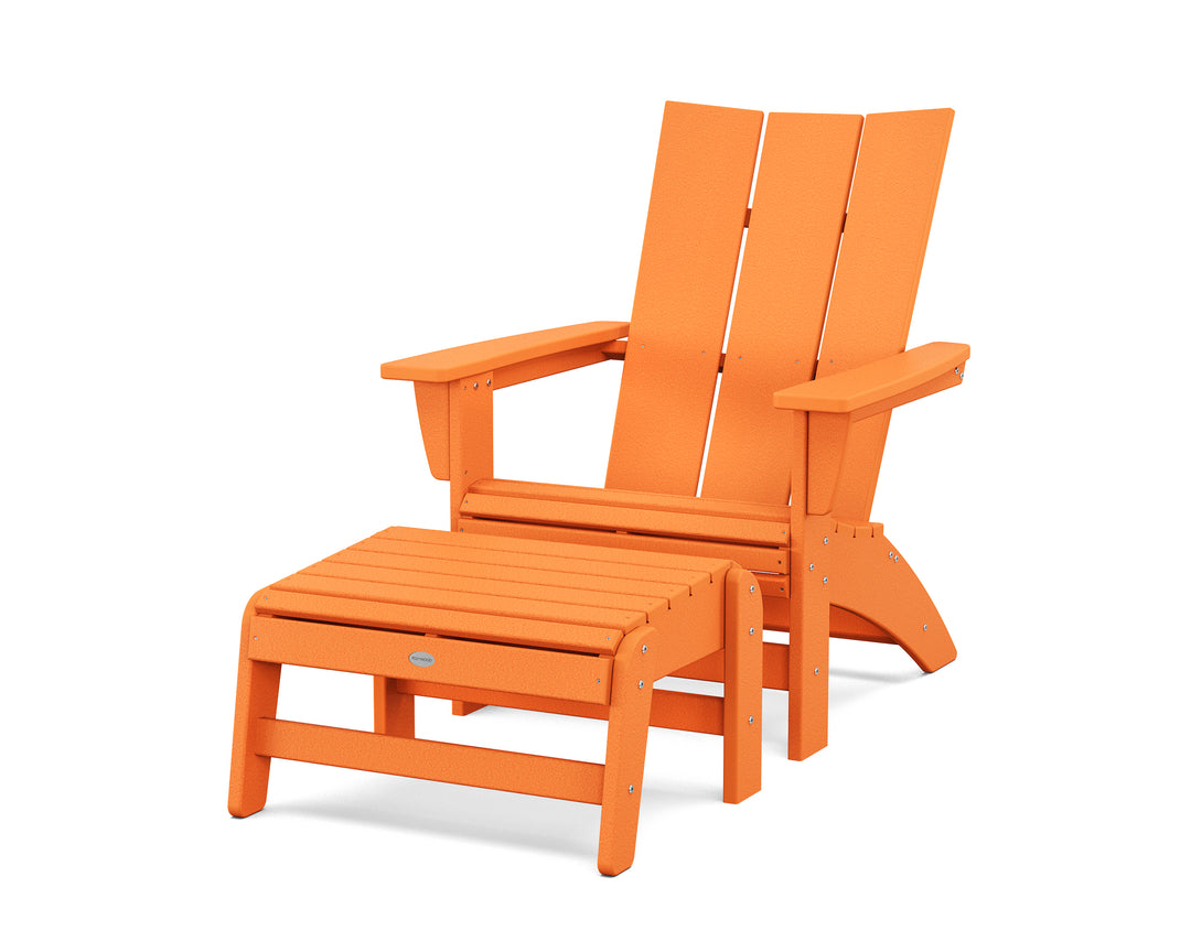 POLYWOOD® Modern Grand Adirondack Chair with Ottoman