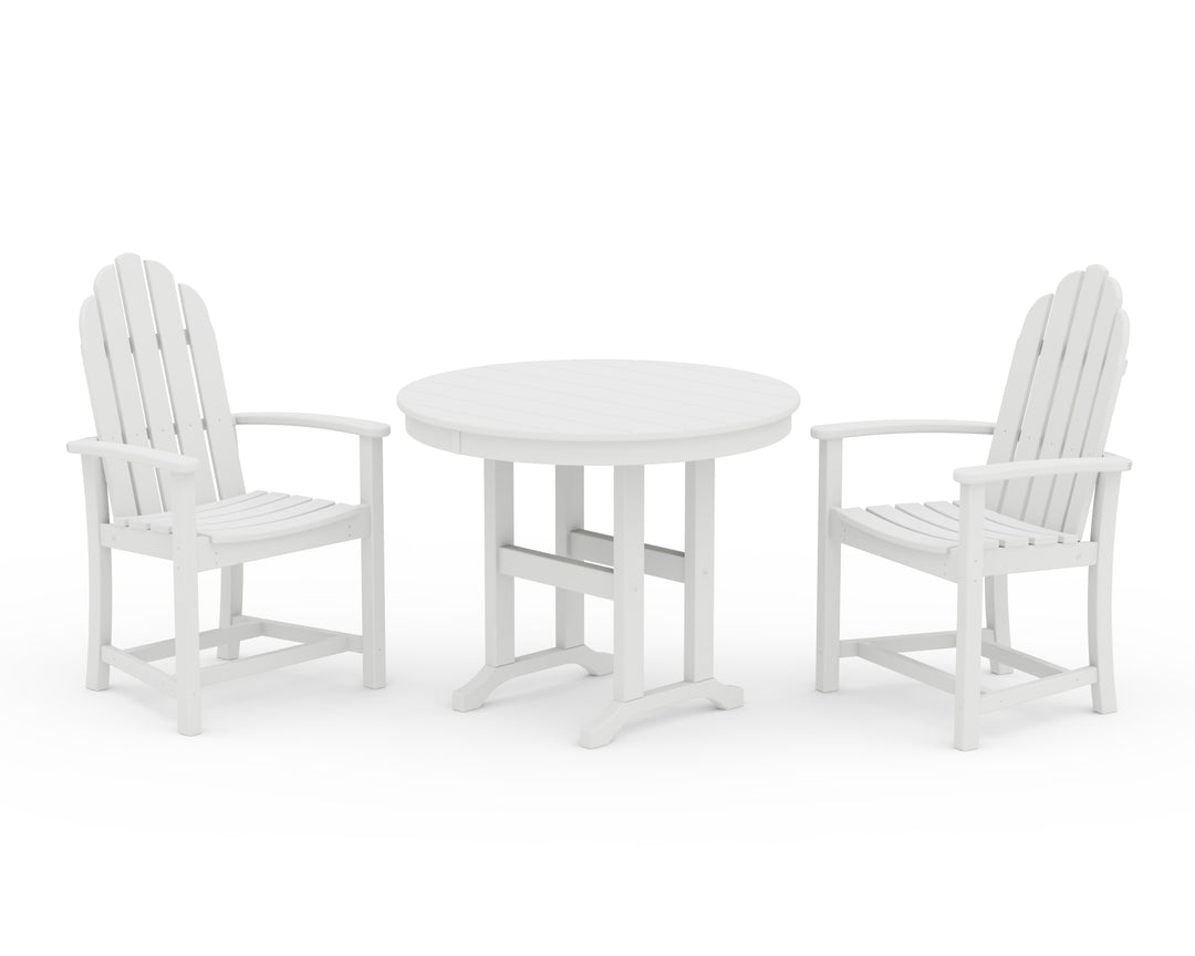 POLYWOOD® Classic Adirondack 3-Piece Round Dining Set
