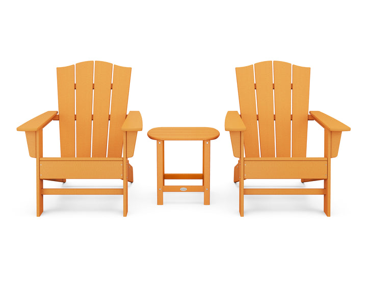 POLYWOOD® Wave 3-Piece Adirondack Chair Set with The Crest Chairs