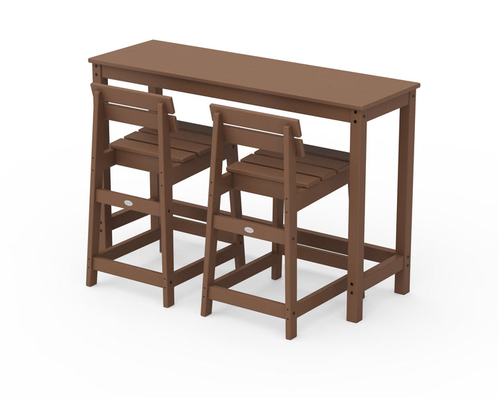 POLYWOOD® Modern Studio Plaza Lowback Counter Chair 3-Piece Balcony Set