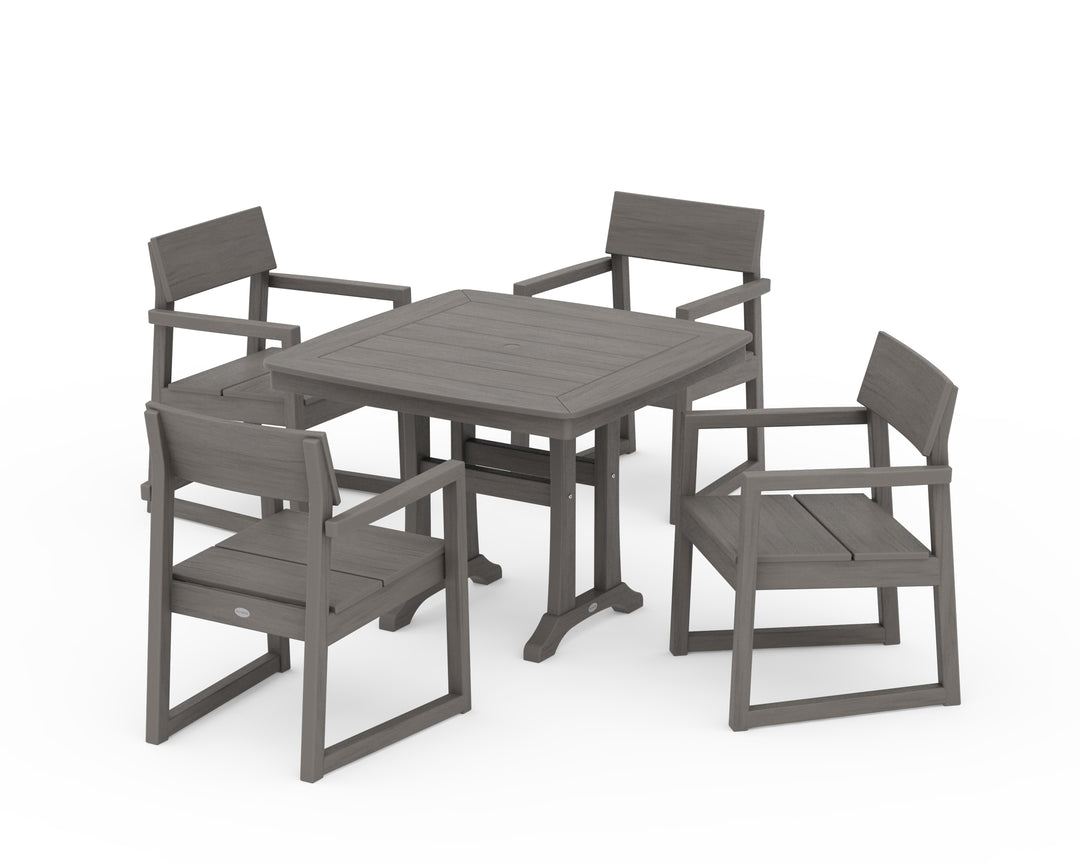 POLYWOOD® EDGE 5-Piece Dining Set with Trestle Legs