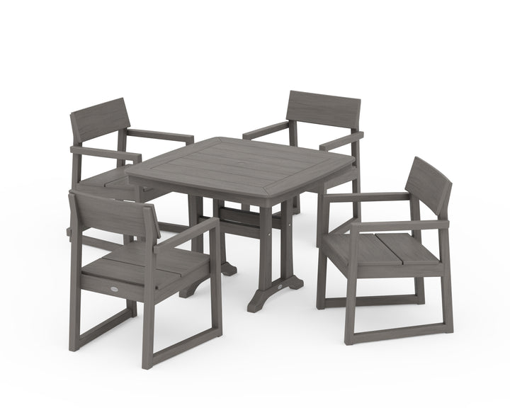 POLYWOOD® EDGE 5-Piece Dining Set with Trestle Legs