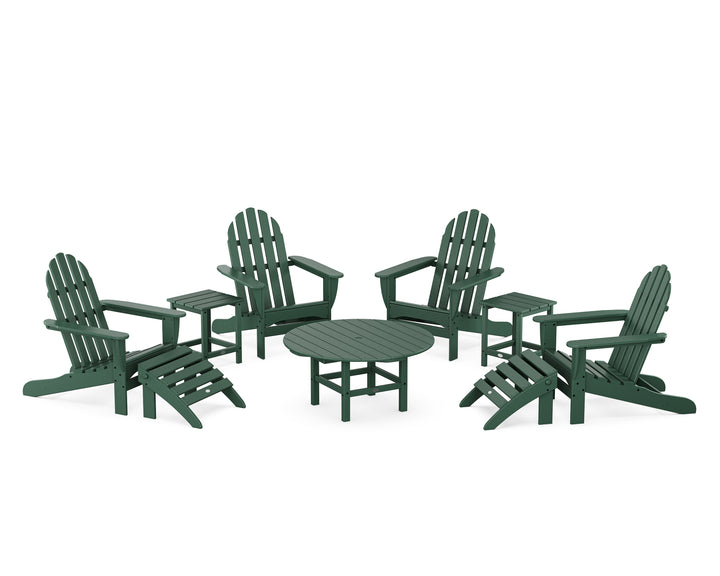 POLYWOOD® Classic Adirondack Chair 9-Piece Conversation Set