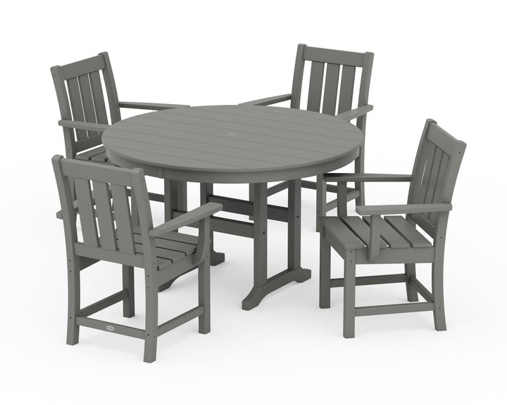 POLYWOOD® Oxford 5-Piece Round Farmhouse Dining Set