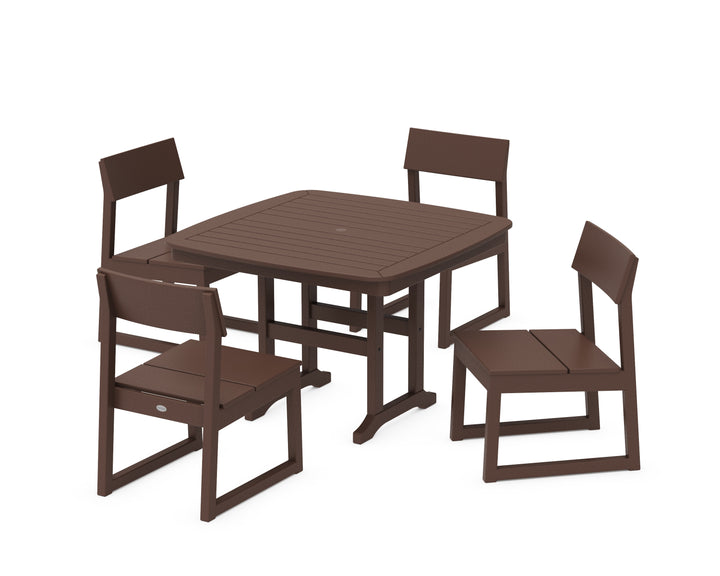 POLYWOOD® EDGE Side Chair 5-Piece Dining Set with Trestle Legs