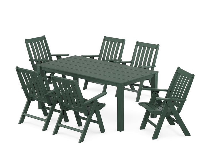 POLYWOOD® Vineyard Folding Chair 7-Piece Parsons Dining Set