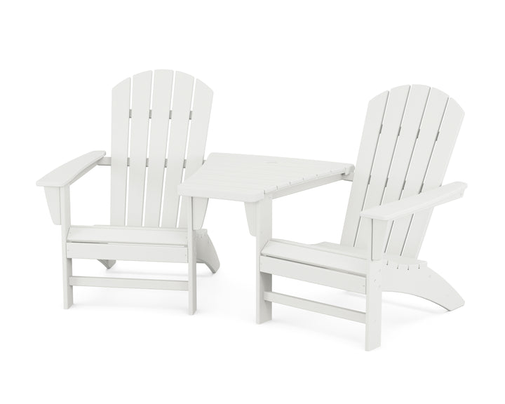 POLYWOOD® Nautical 3-Piece Adirondack Set with Angled Connecting Table