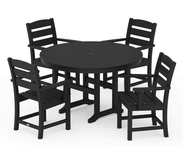 POLYWOOD® Lakeside 5-Piece Round Farmhouse Dining Set