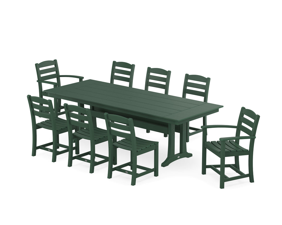 POLYWOOD® La Casa Café 9-Piece Farmhouse Dining Set with Trestle Legs