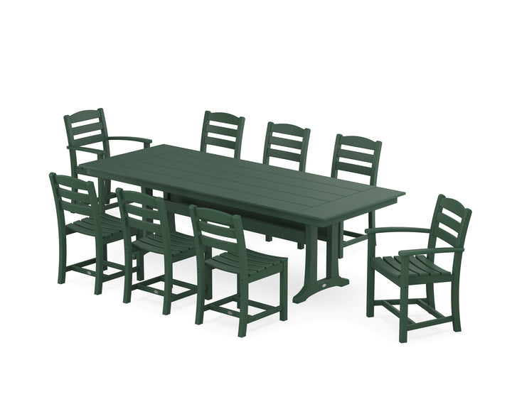 POLYWOOD® La Casa Café 9-Piece Farmhouse Dining Set with Trestle Legs