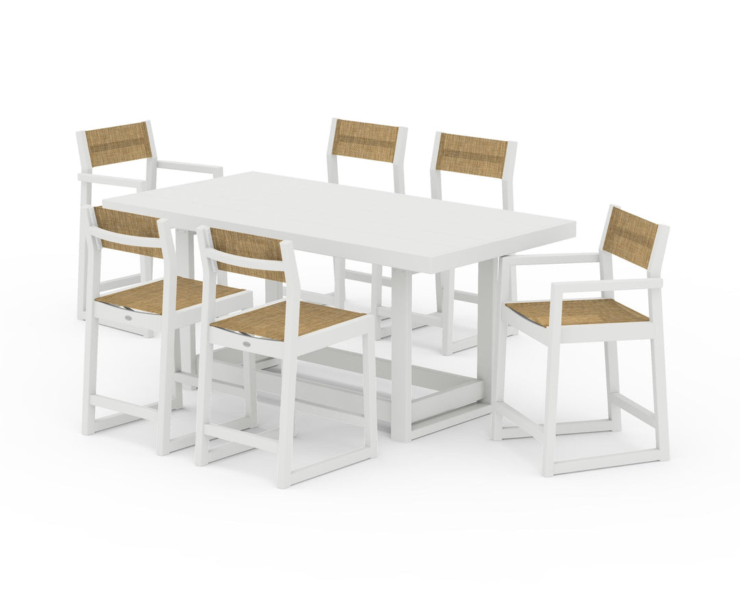 POLYWOOD® EDGE Sling 7-Piece Counter Table Set