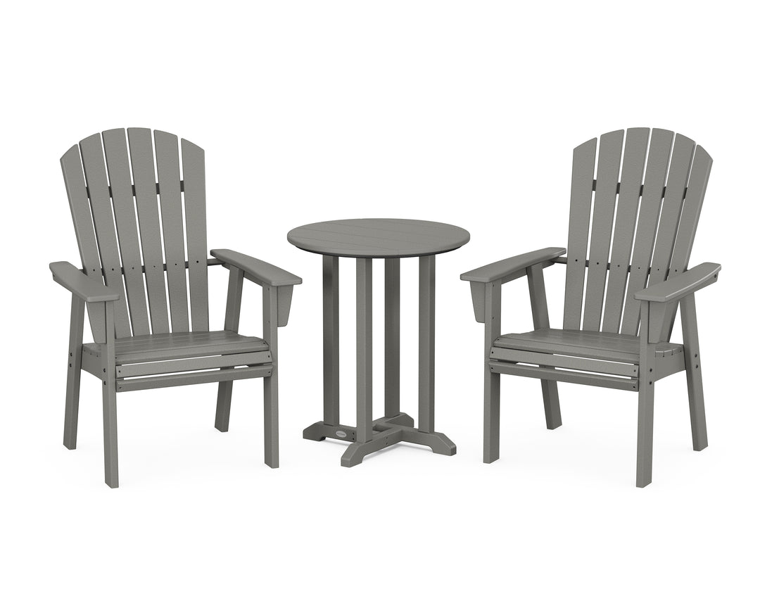POLYWOOD® Nautical Adirondack 3-Piece Round Bistro Dining Set