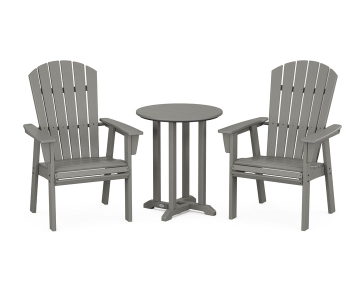POLYWOOD® Nautical Adirondack 3-Piece Round Bistro Dining Set