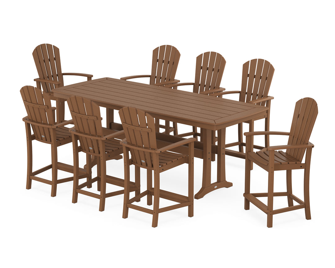 POLYWOOD® Palm Coast 9-Piece Counter Set with Trestle Legs