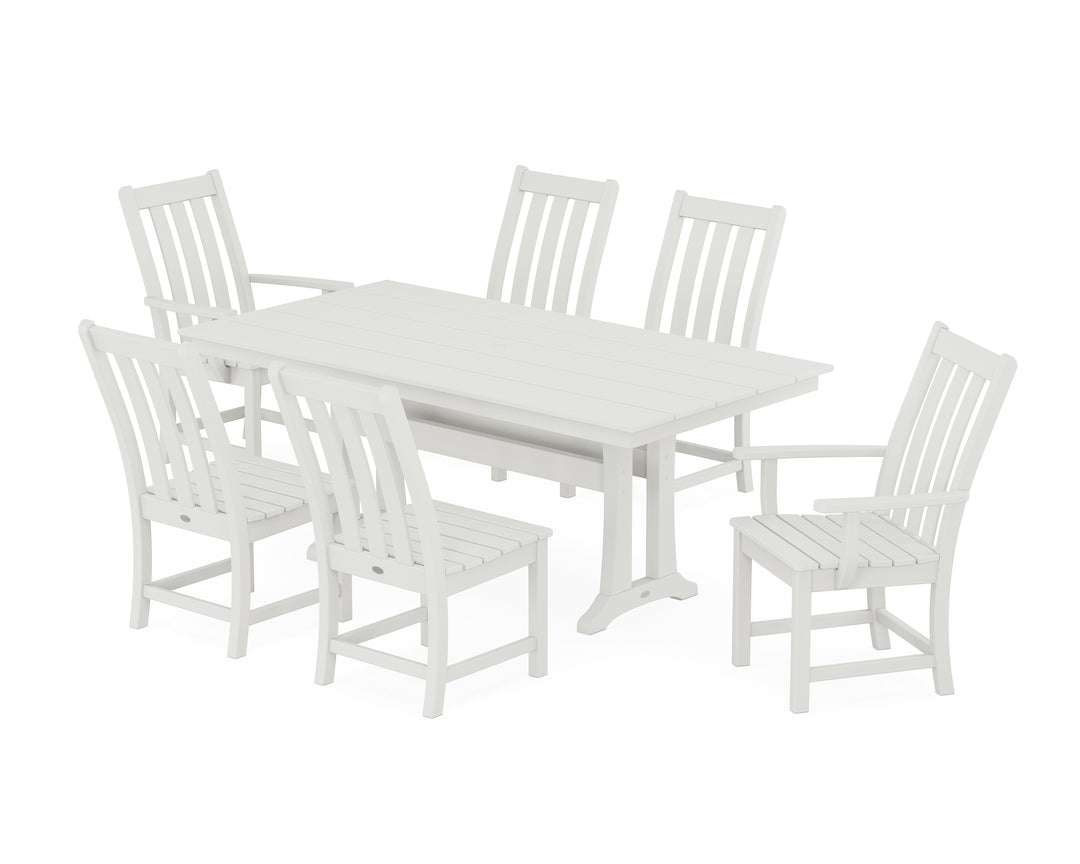 POLYWOOD® Vineyard 7-Piece Farmhouse Dining Set with Trestle Legs