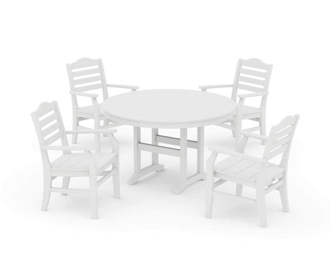 POLYWOOD® Savannah 5-Piece Round Farmhouse Dining Set