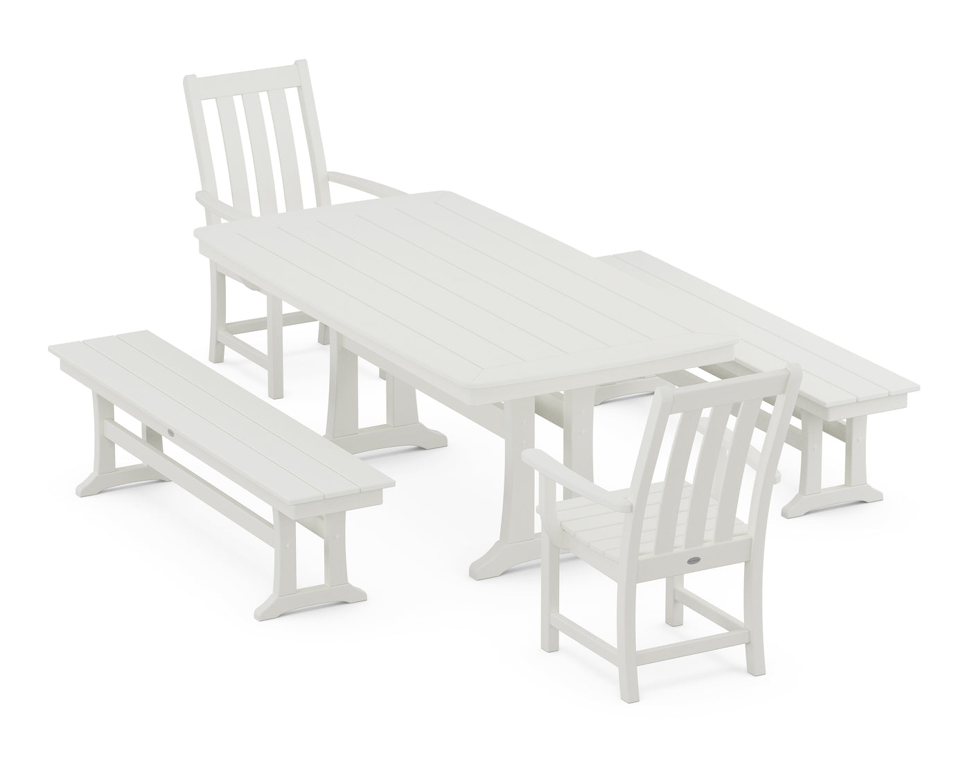 Vineyard 5-Piece Dining Set with Trestle Legs