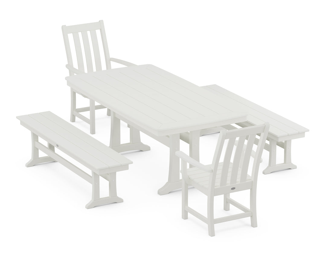 POLYWOOD® Vineyard 5-Piece Dining Set with Trestle Legs