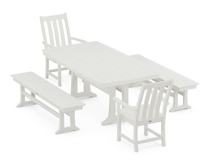POLYWOOD® Vineyard 5-Piece Dining Set with Trestle Legs