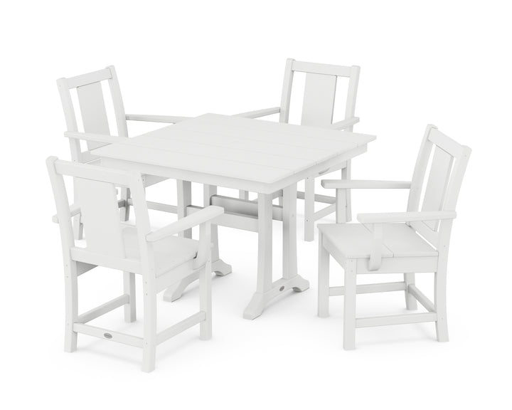 POLYWOOD® Prairie 5-Piece Farmhouse Dining Set with Trestle Legs