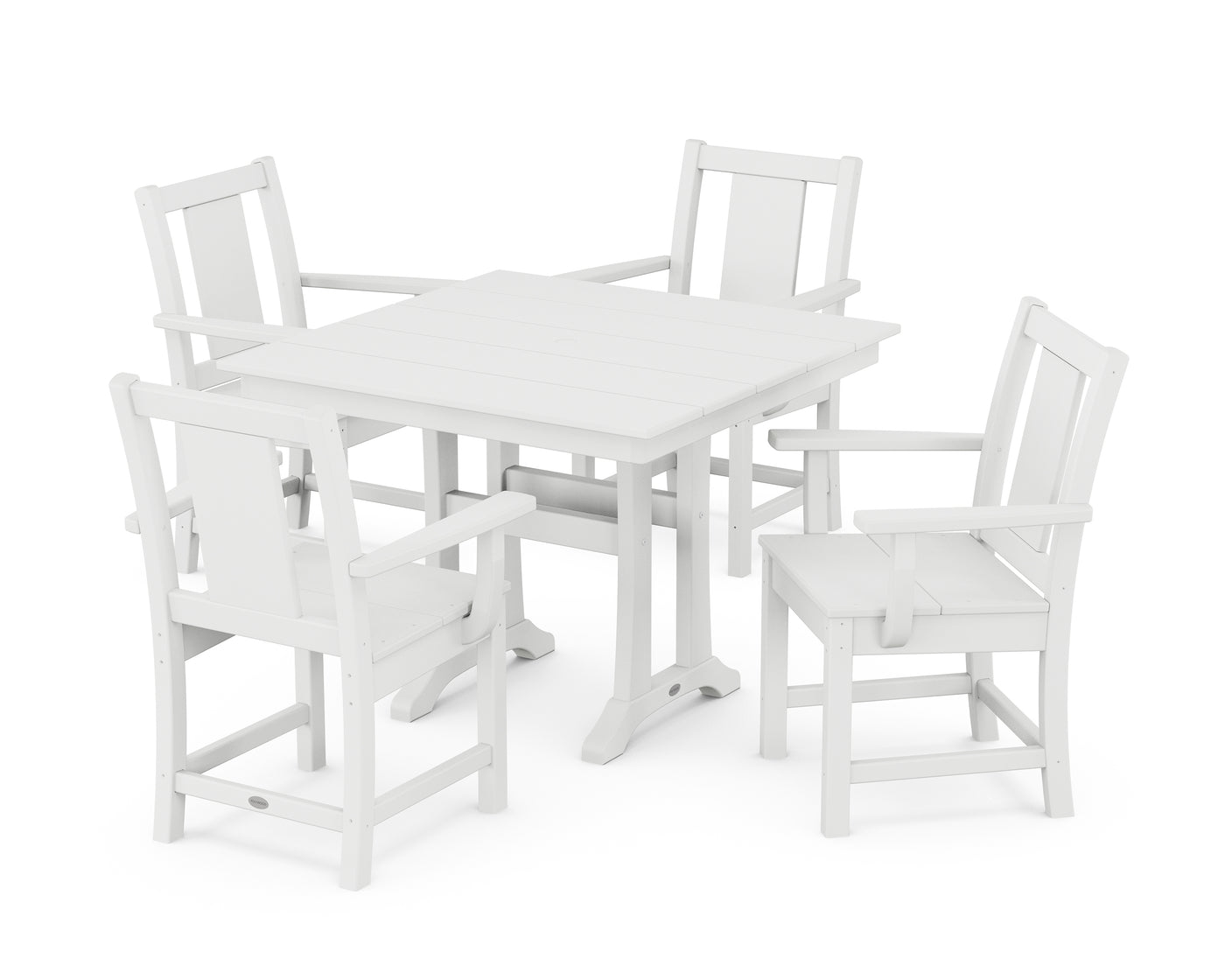 Prairie 5-Piece Farmhouse Dining Set with Trestle Legs