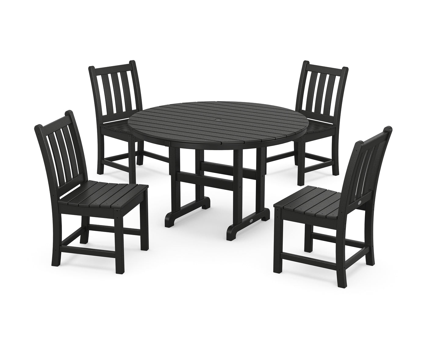 Traditional Garden Side Chair 5-Piece Round Farmhouse Dining Set