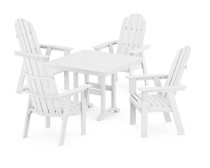POLYWOOD® Vineyard Curveback Adirondack 5-Piece Farmhouse Dining Set