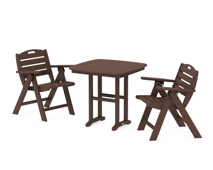 POLYWOOD® Nautical Folding Lowback Chair 3-Piece Dining Set