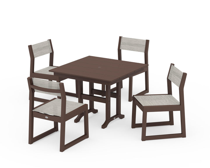 POLYWOOD® EDGE Sling Side Chair 5-Piece Farmhouse Dining Set