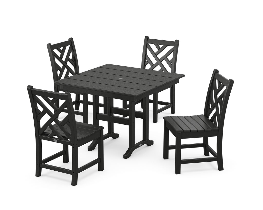 POLYWOOD® Chippendale Side Chair 5-Piece Farmhouse Dining Set