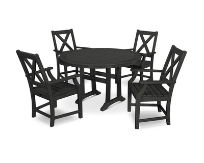 Braxton 5-Piece Nautical Trestle Arm Chair Dining Set