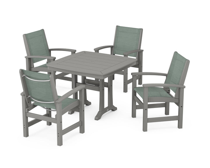 POLYWOOD® Coastal 5-Piece Dining Set with Trestle Legs
