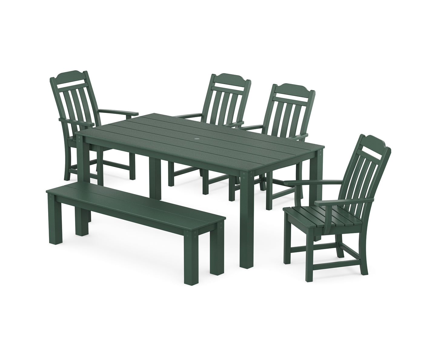 Cottage 6-Piece Parsons Dining Set with Bench