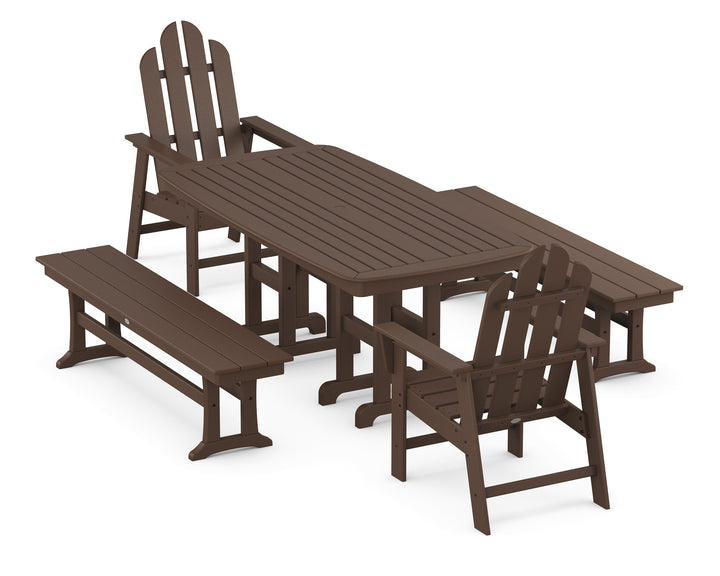 POLYWOOD® Long Island 5-Piece Dining Set with Benches