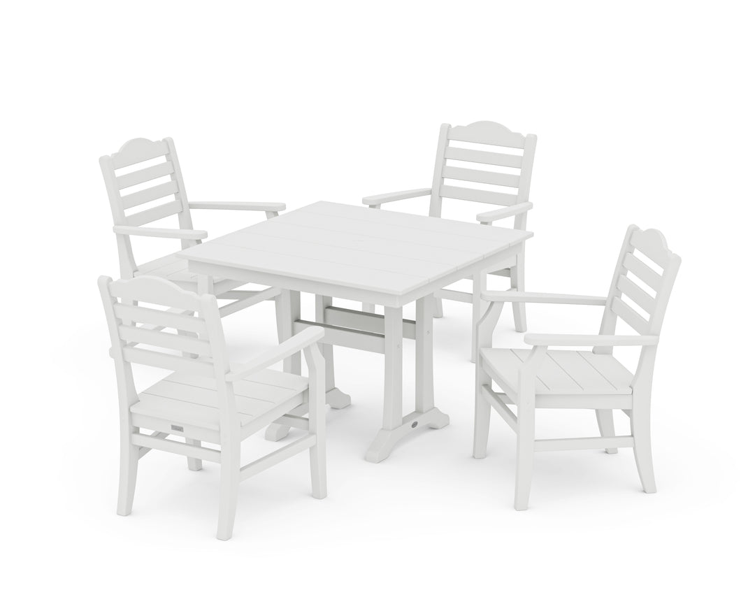 POLYWOOD® Savannah 5-Piece Farmhouse Dining Set with Trestle Legs
