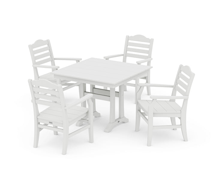 POLYWOOD® Savannah 5-Piece Farmhouse Dining Set with Trestle Legs