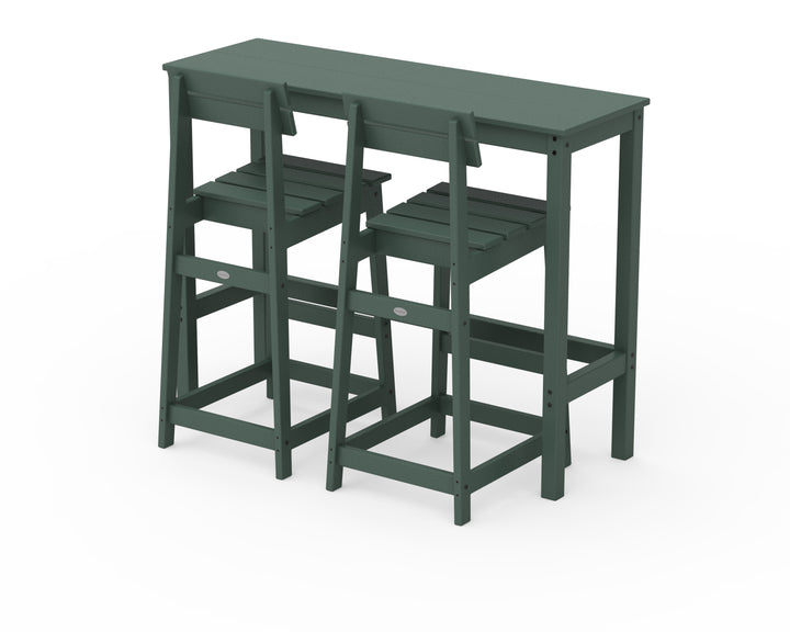 POLYWOOD® Modern Studio Plaza Bar Chair 3-Piece Balcony Set