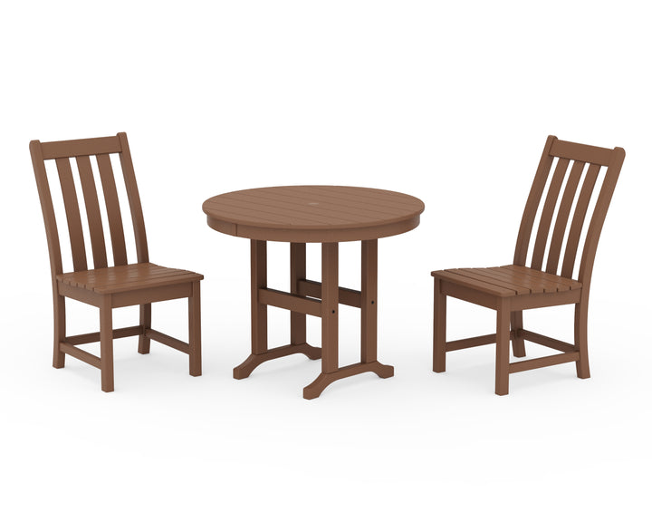 POLYWOOD® Vineyard Side Chair 3-Piece Round Dining Set