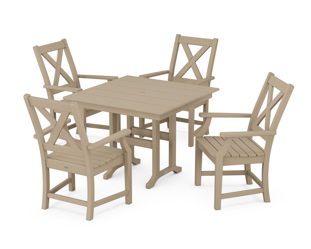 POLYWOOD® Braxton 5-Piece Farmhouse Dining Set