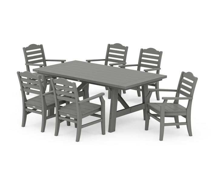 POLYWOOD® Savannah Arm Chair 7-Piece Rustic Farmhouse Dining Set