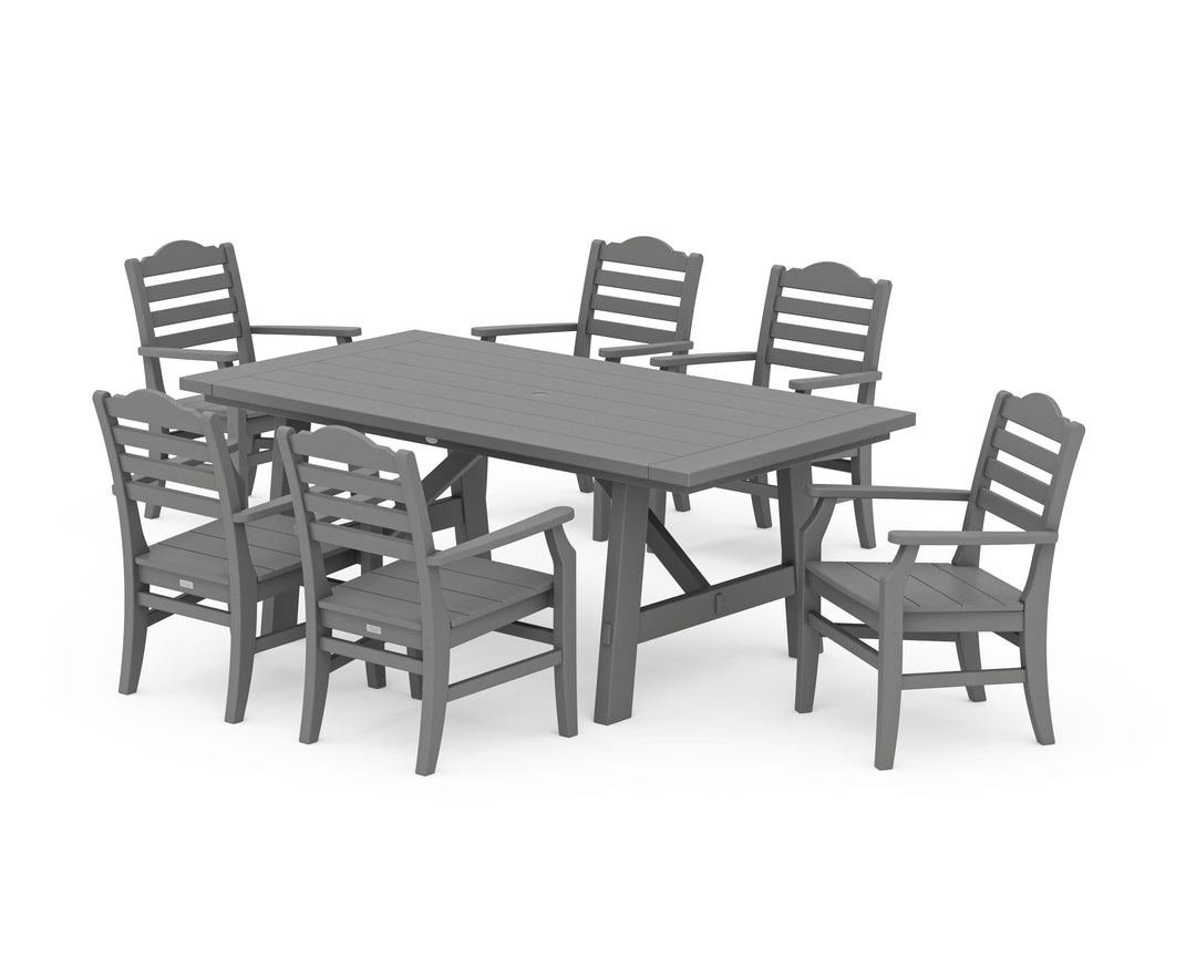 POLYWOOD® Savannah Arm Chair 7-Piece Rustic Farmhouse Dining Set