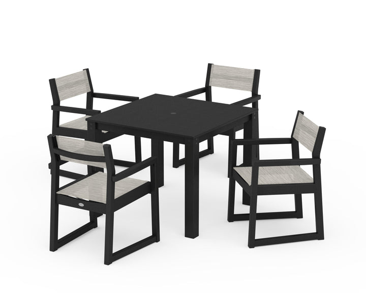POLYWOOD® EDGE Sling Arm Chair 5-Piece Parsons Dining Set