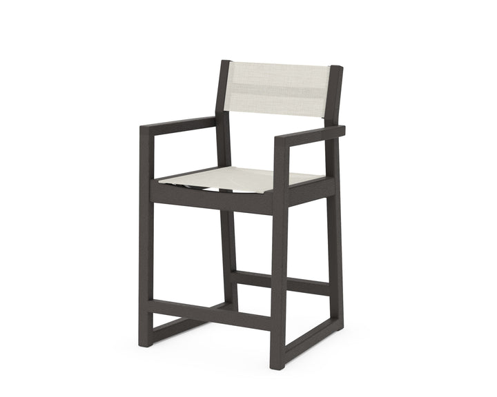 POLYWOOD® EDGE Sling Counter Arm Chair